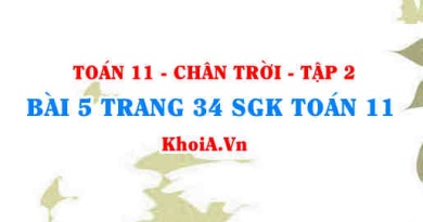 Bài 5 trang 34 Toán 11 Tập 2 Chân trời sáng tạo